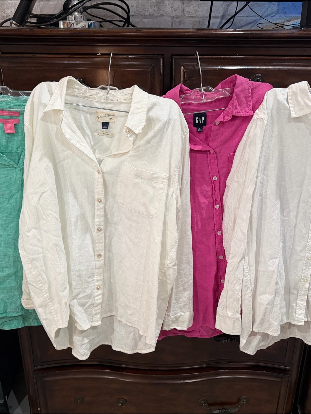 GAP Women's Button-Down Shirt in Fuchsia
